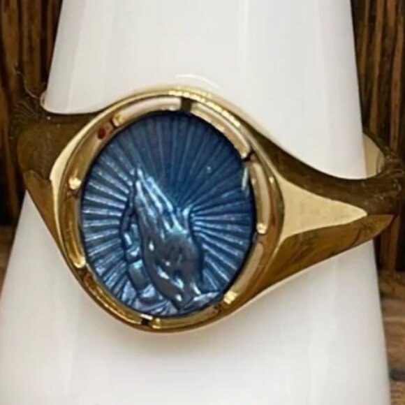 Miansai Divini Ring Gold Vermeil/Light Blue - Picture 4 of 7